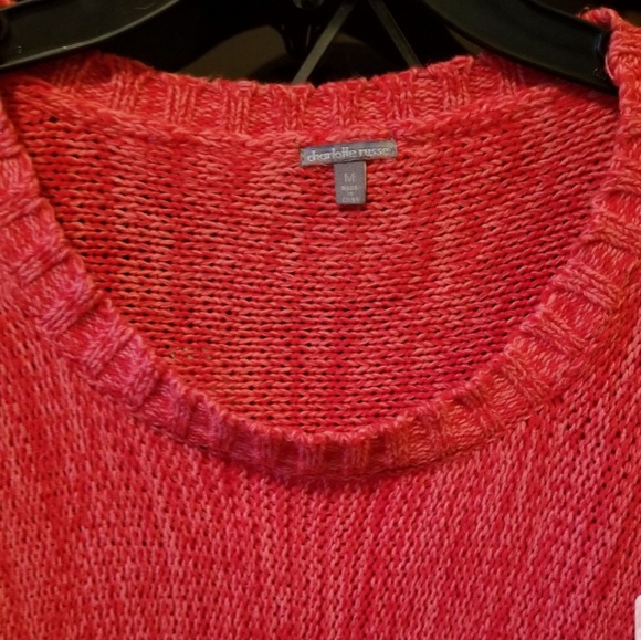 Bright Coral 3/4 Sleeve Sweater - Picture 2 of 3